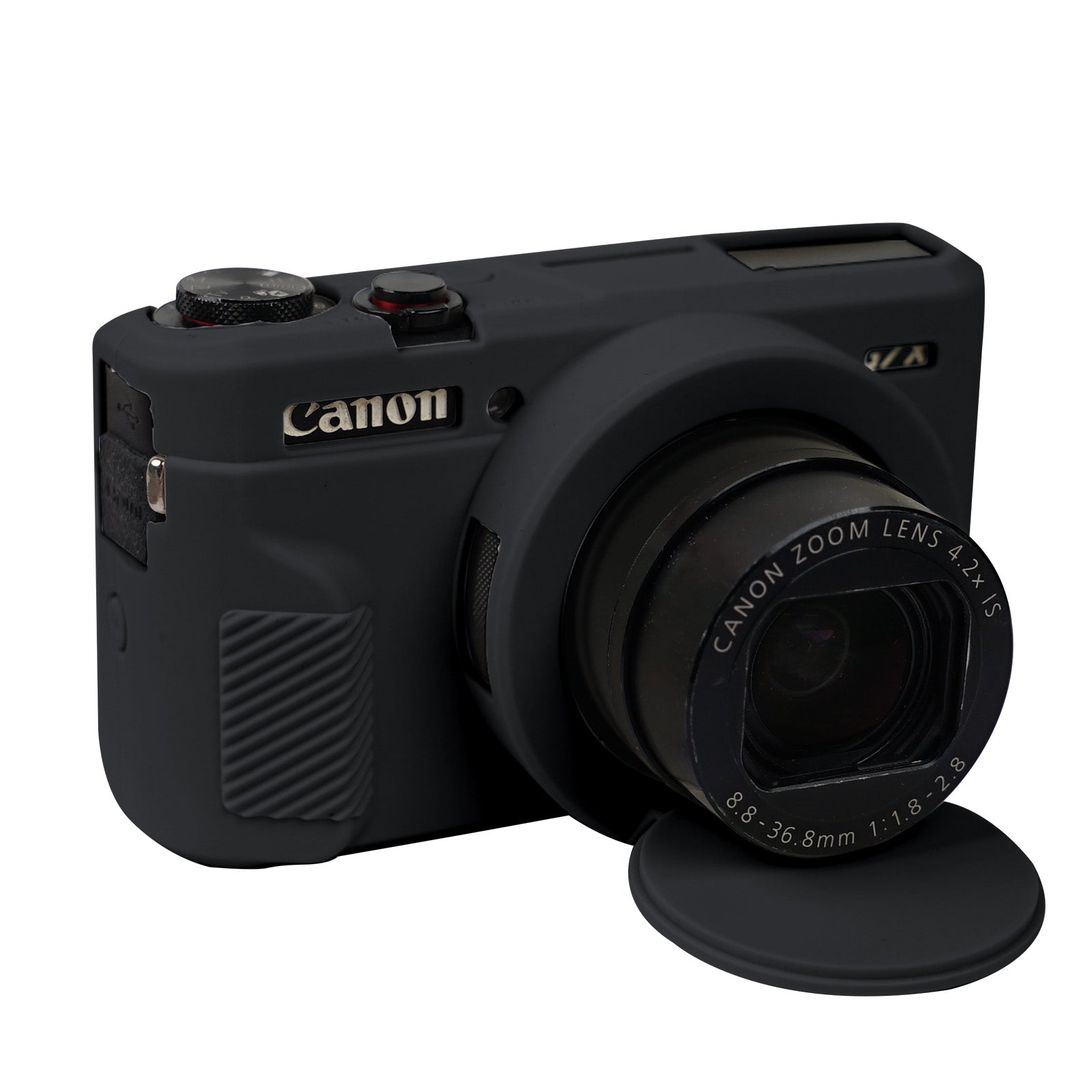 Easy Hood Silikon-Kameratasche für Canon G7X2 mit abnehmbarer Objektivabdeckung, Schutzhülle für Canon Powershot G7X Mark II Digitalkamera, weiche Kameraabdeckung, Gummi-Schutzhülle