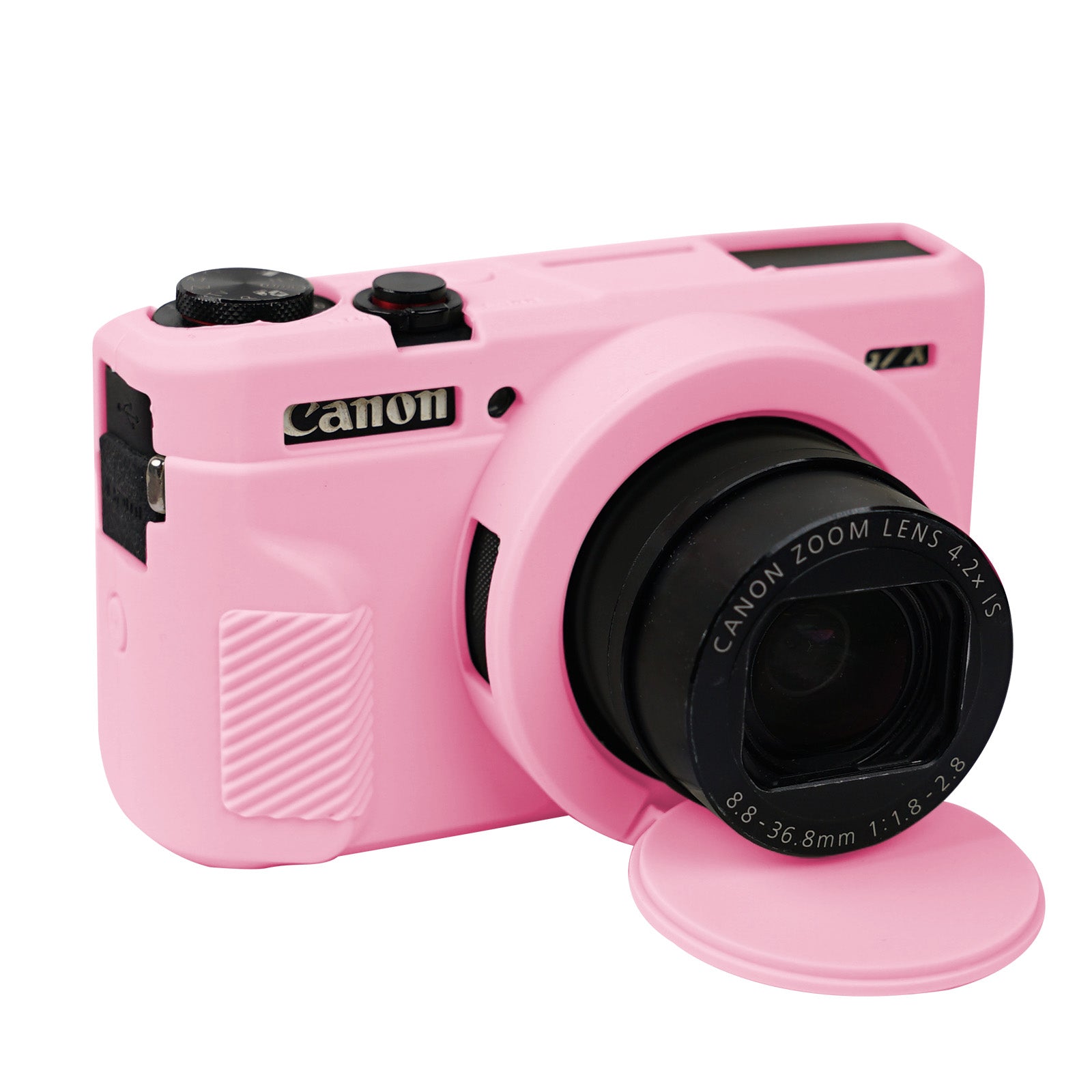 Easy Hood Silikon-Kameratasche für Canon G7X2 mit abnehmbarer Objektivabdeckung, Schutzhülle für Canon Powershot G7X Mark II Digitalkamera, weiche Kameraabdeckung, Gummi-Schutzhülle