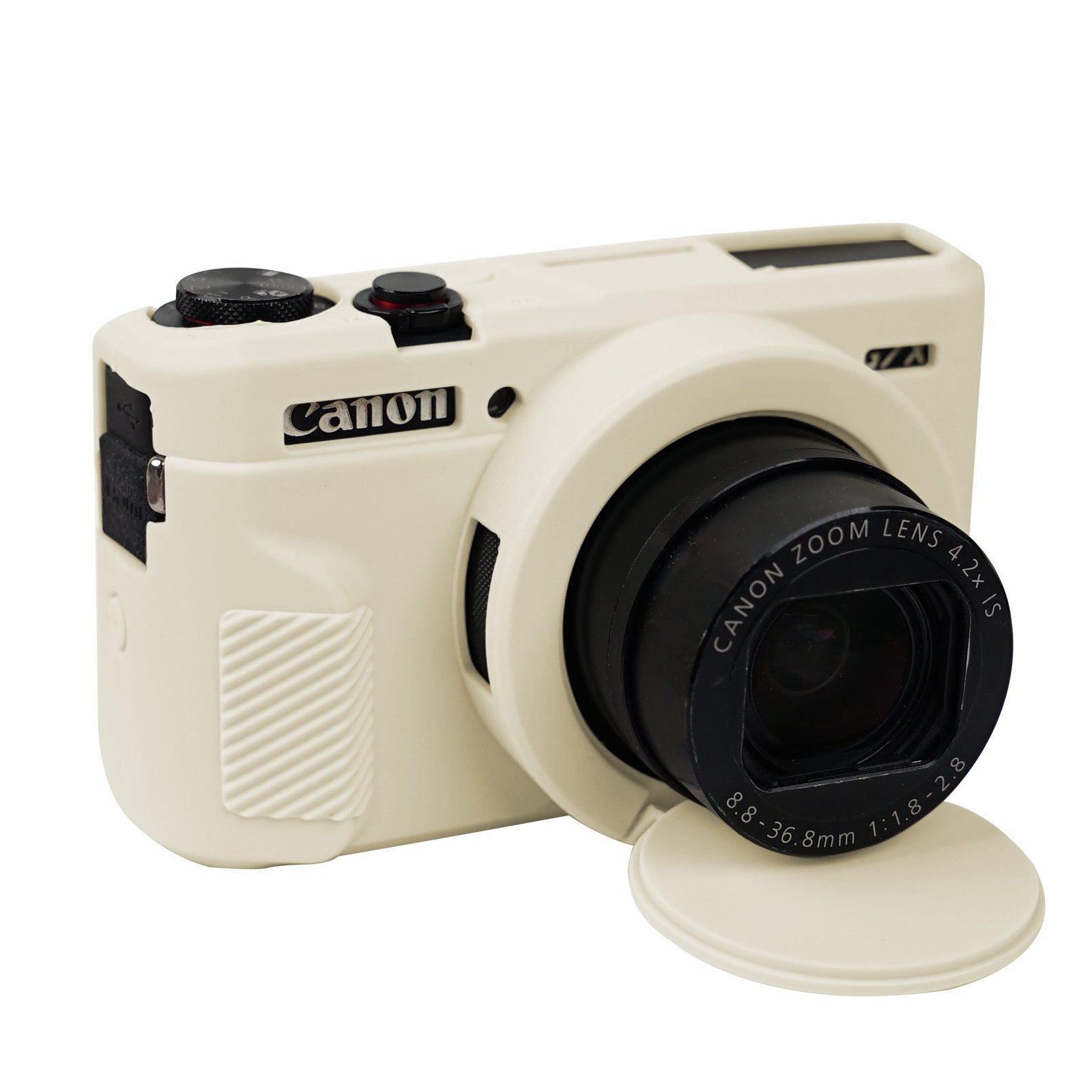 Easy Hood Silikon-Kameratasche für Canon G7X2 mit abnehmbarer Objektivabdeckung, Schutzhülle für Canon Powershot G7X Mark II Digitalkamera, weiche Kameraabdeckung, Gummi-Schutzhülle