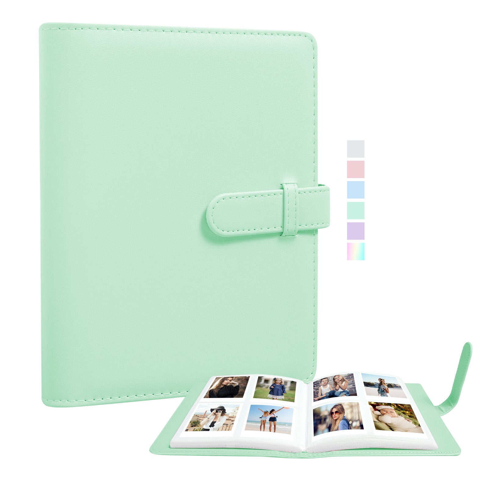 Easy Hood 256-Pockets Photo Album, PU Leather 3x5 Inch Album for Wedding, Family, Baby, Anniversary Photos, Postcards & Art Presentation Folder