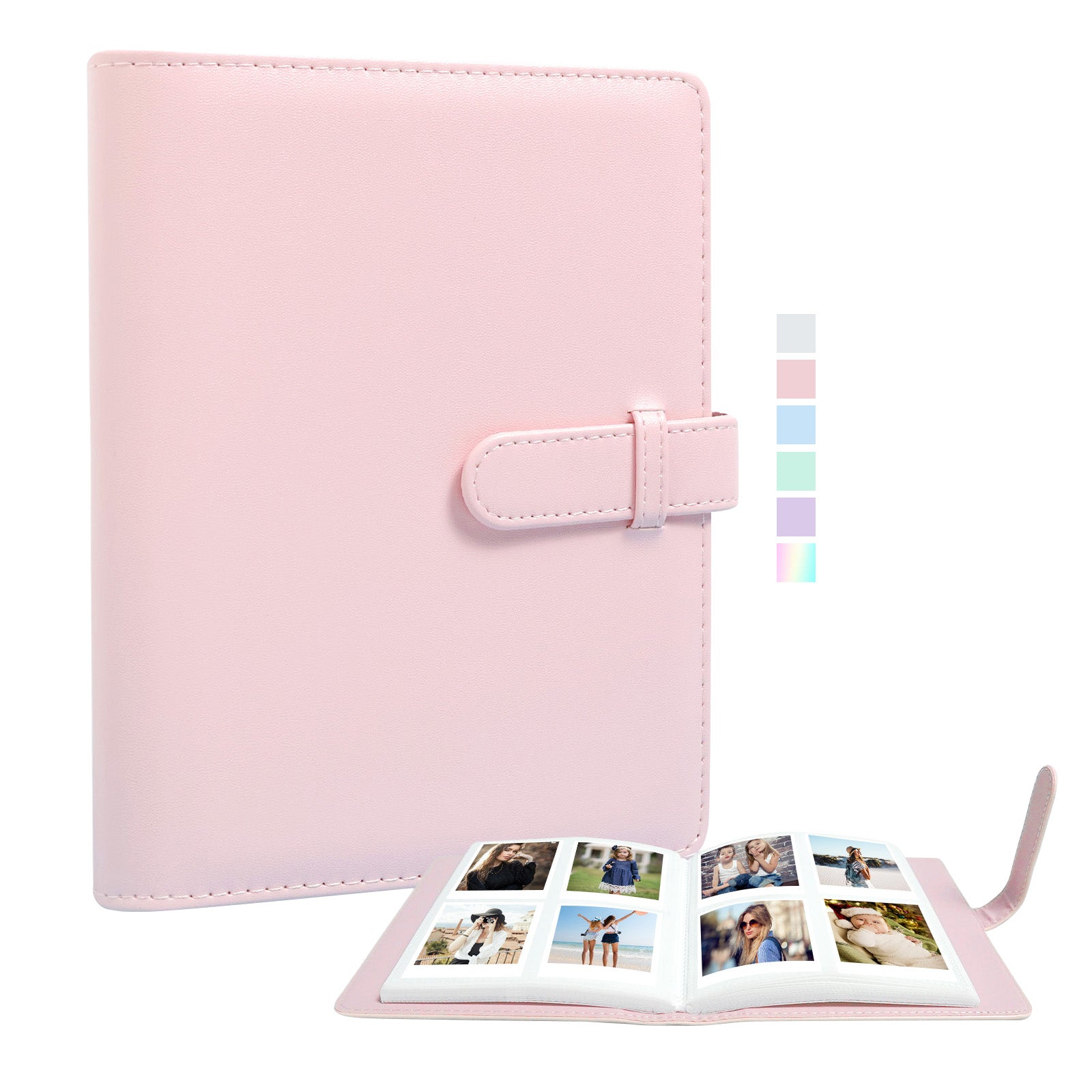 Easy Hood 256-Pockets Photo Album, PU Leather 3x5 Inch Album for Wedding, Family, Baby, Anniversary Photos, Postcards & Art Presentation Folder