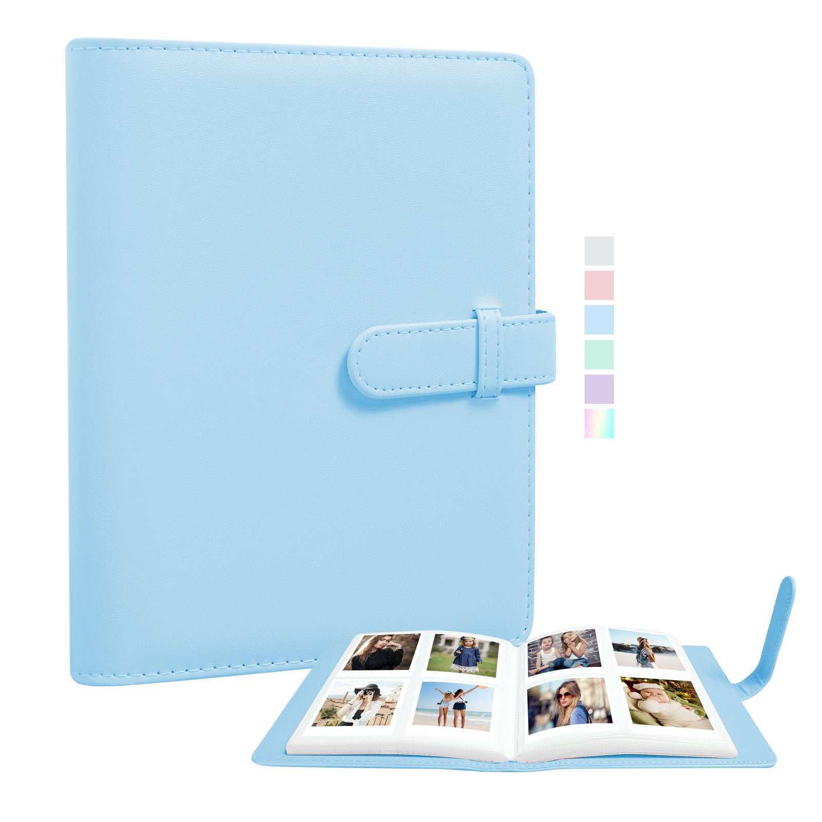 Easy Hood 256-Pockets Photo Album, PU Leather 3x5 Inch Album for Wedding, Family, Baby, Anniversary Photos, Postcards & Art Presentation Folder