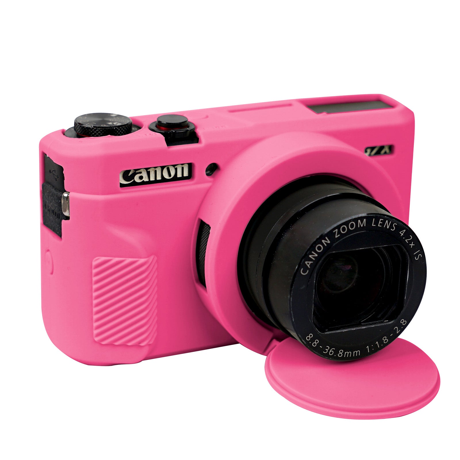 Easy Hood Silikon-Kameratasche für Canon G7X2 mit abnehmbarer Objektivabdeckung, Schutzhülle für Canon Powershot G7X Mark II Digitalkamera, weiche Kameraabdeckung, Gummi-Schutzhülle