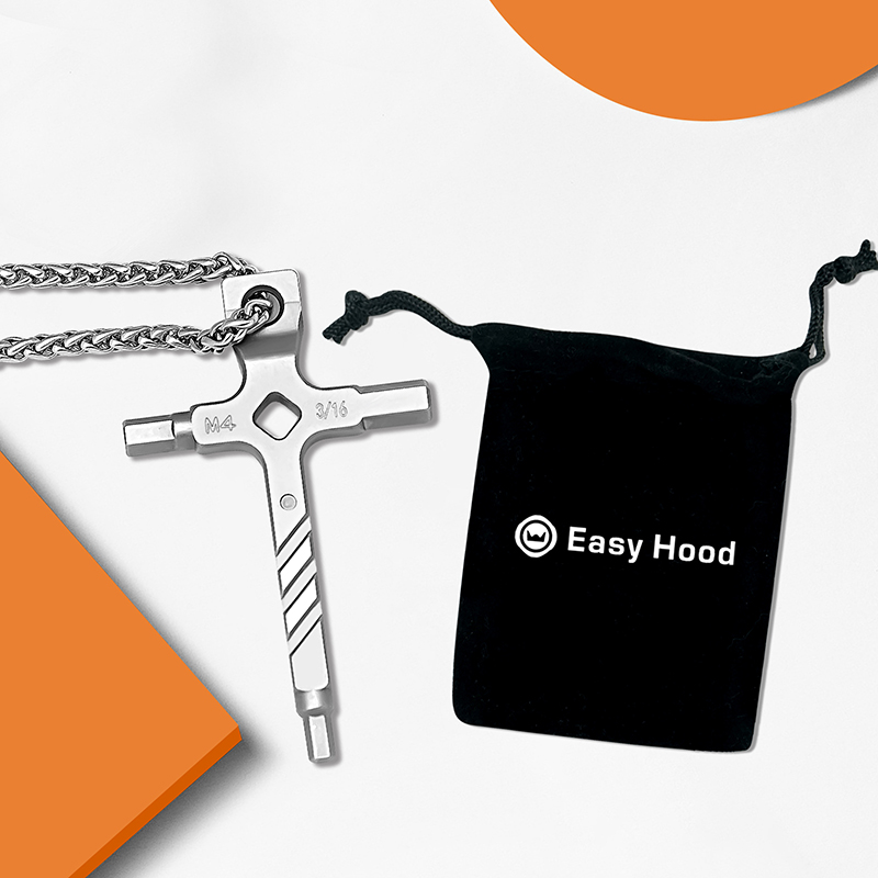 Easy Hood Multitool Tools M3 M4 Wrench 3/16 Allen Key and Flat Screwdriver with Pendant 85 cm Small and Portable Decoration