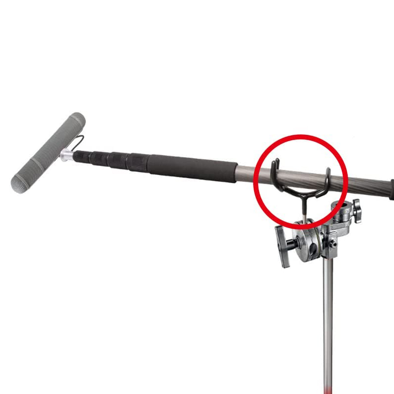 Easy Hood Metal Boompole Holder, Microphone Boom Support Holder for C-Stands and Mic Stands