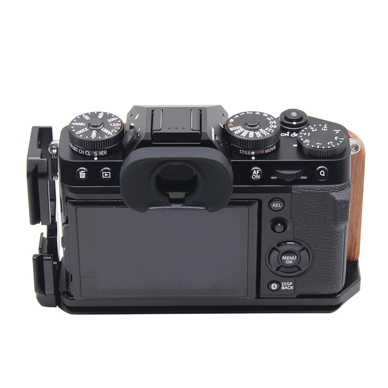 Easy Hood FUJIFILM X-T5 Wooden Handgrip L-Shape Grip Quick Release Plate for Arca Can be Installed Stabilizer, Alloy Material, Multi Hole Interface Complete,Comfortable Grip