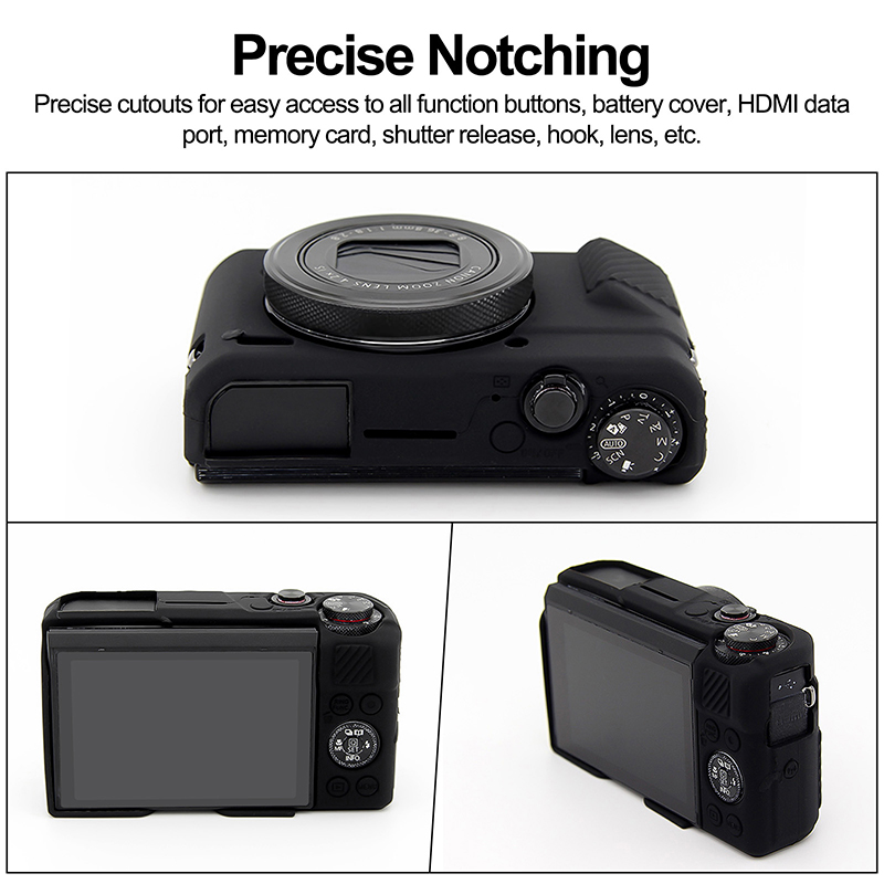 Easy Hood G7X Mark II Camera Case, Protective Body Cover for Canon G7X Mark III DSLR Camera Soft Silicone Skin