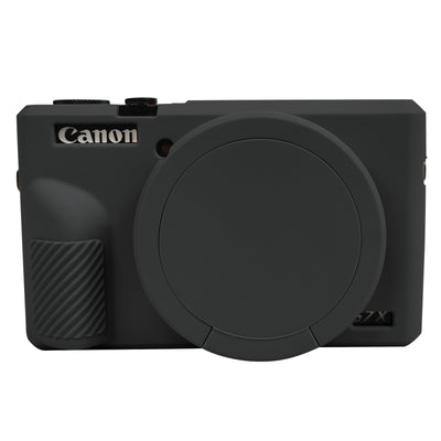 Easy Hood Canon Powershot G7 X Mark III デジタルカメラケース ソフトシリコン保護カバー 取り外し可能なレンズカバー付き Canon Powershot G7X Mark III DSLRカメラ用 (ブラック)